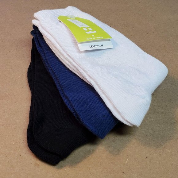 Crazy 8 Ankle Socks 9 Pack M 13-2 White/Navy/Black - Picture 2 of 6